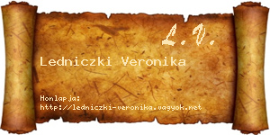 Ledniczki Veronika névjegykártya